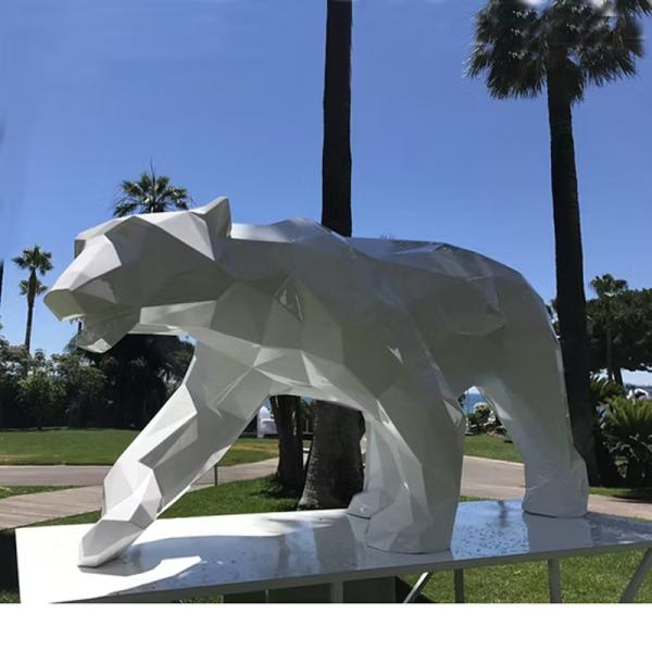Escultura luminosa del oso blanco - Estatua de arte al aire libre de fibra de vidrio de primera calidad