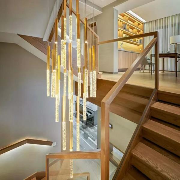 Escalier de couloir d'hôtel Crochet de cristal Pendant de la lumière du balcon du couloir