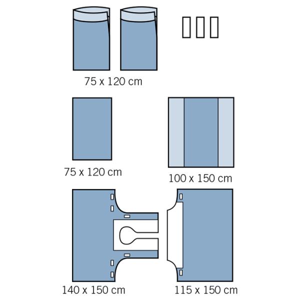 Absorbent Reinforced 20g - 60g SP SMS SMMS SMMMS ETO Disposable Surgical Urology Gynaecology Pack for clinic hospital
