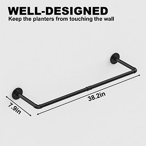 Легко смонтируемый висячий держатель растений для домашнего декора Внутренний наружный травяной сад Черный