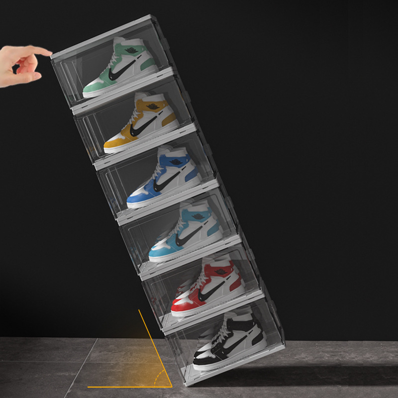 Transparent Dustproof Plastic Folding Shoe Rack Thickened Fabric Storage Box Drawer Type Sorting Device PP Fabric Shoe Cabinet
