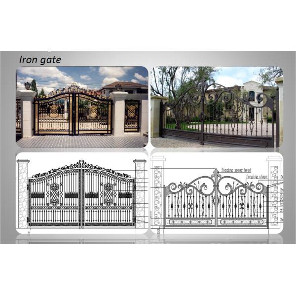 Роскошные старинные конструкции труб из кованого железа Главные ворота для домашнего сада или на улице