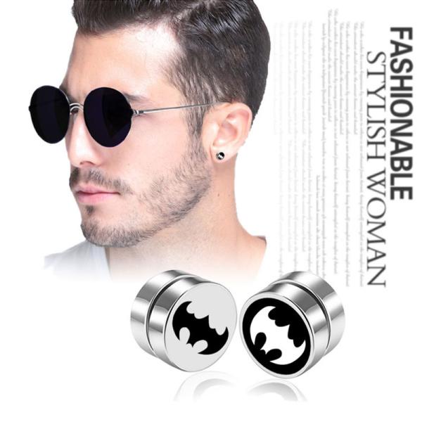 Punk Mens Strong Magnet Magnetic Health Care Ear Stud Non Piercing Earrings Fake Earrings 8x8mm