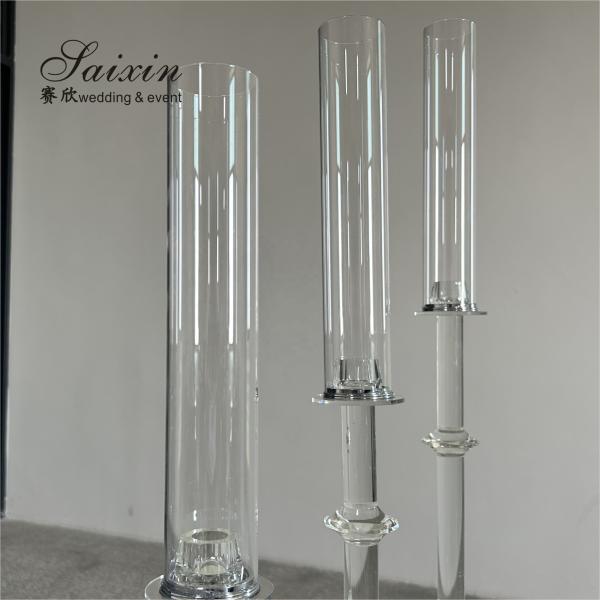 High Quality Candle Holder 3 pcs Set Crystal Wedding Decor Supplies Tall Centerpiece Crystal Candle Holder
