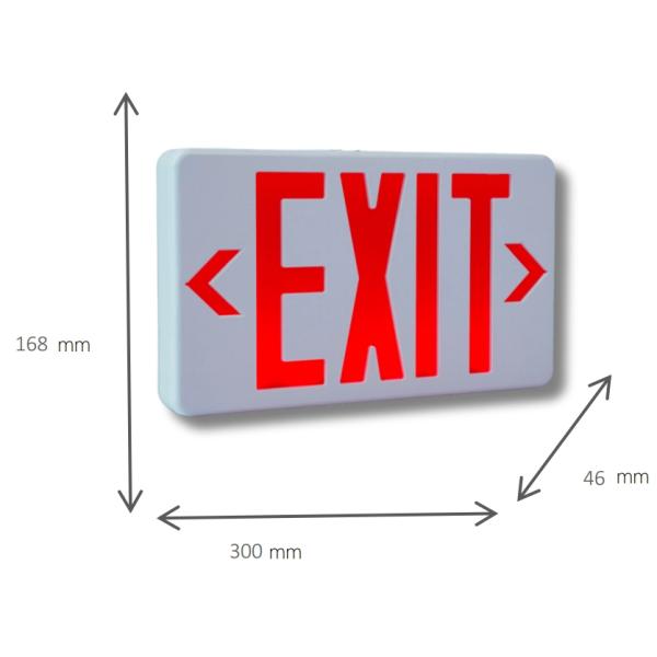 Industrial-Grade IP65 Fireproof Waterproof LED Emergency Exit Sign Light With 5h Backup Wall Mount Dual Power AC/Solar For Factory Garage Office Red Green