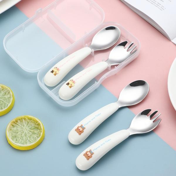 Kitchen Flatware Sets 304 Stainless Steel Cutlery Sets Food Grade Cartoon Spoon Fork
