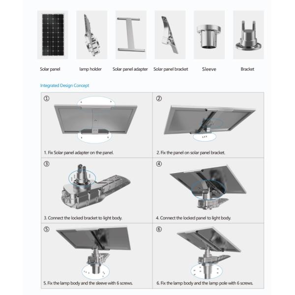 Уличный свет 200w дистанционного управления Ip65 солнечный интегрировал тип с датчиком движения