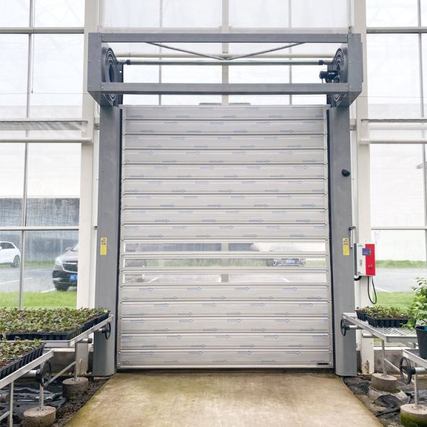 0.75-1.5KW Anti-Wind Spiral High Speed Door Rapid Access System Food Processing Facilities