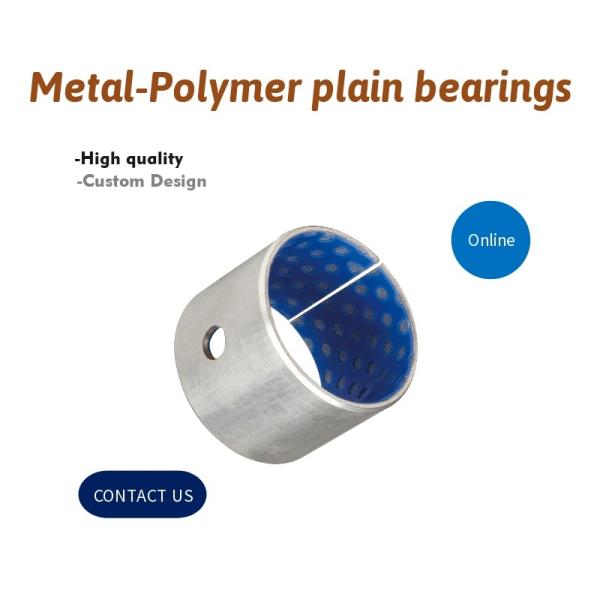 Metal-Polymer Plain Bearings Oil/Grease Lubricated Bushing With Blue POM Coated Self Lubricating Bearing