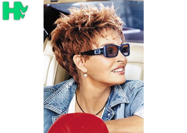 Short Brown Fiber Sythetic Hair Wig Style African American Short Straight Wig