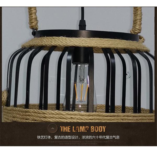 American Retro Teapot Industrial Pendant Lights Living Room Kitchen Rope Pendant Light(WH-VP-192)