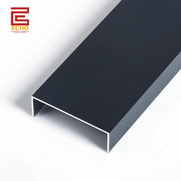 Black Aluminum U Shaped Tile Edge Trim for Ceiling Protection