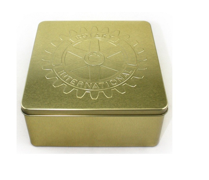 Fancy Square Metal Tin Box For Food And Gift Packaging Tin Box With Customized Logo Embossing