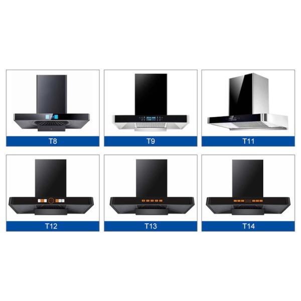 EQVVV T956B T Shape Chimney Hood Silvery S.S. Black Metal Certified Stylish.