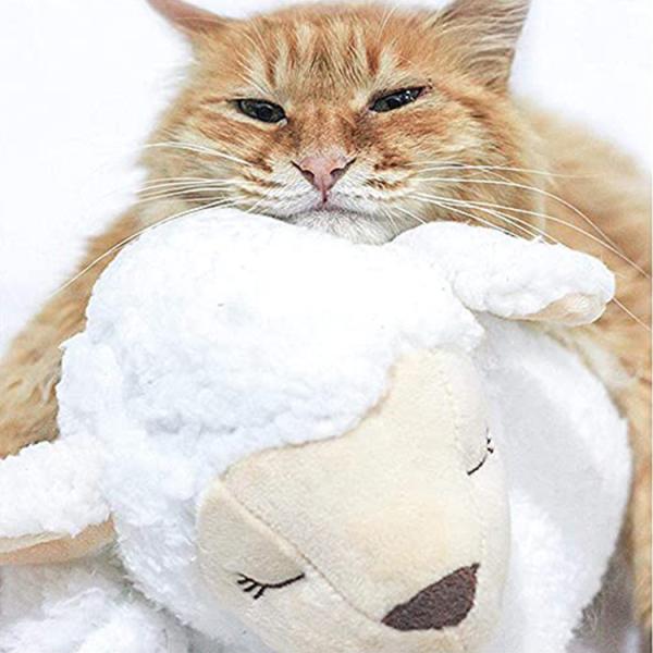 Durable Softdog Teething Toys Anxiety Relief Sleeping Animal Plush Squeak With Heartbeat
