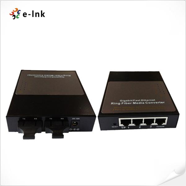 тип конвертер кольца 1000M средств массовой информации 3-Port RJ45 с волокном 2-Port SFP