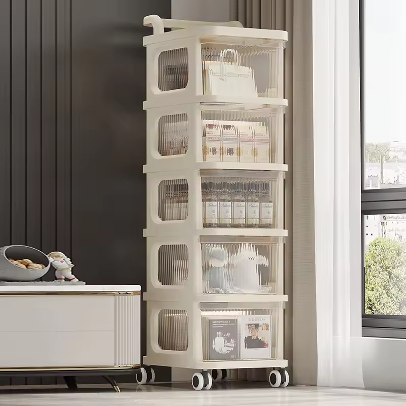 High Quality Kitchen Floor Cart Storage Shelf Bedroom Snack Storage Shelf Bathroom Multi-layer Mobile Storage Shelf