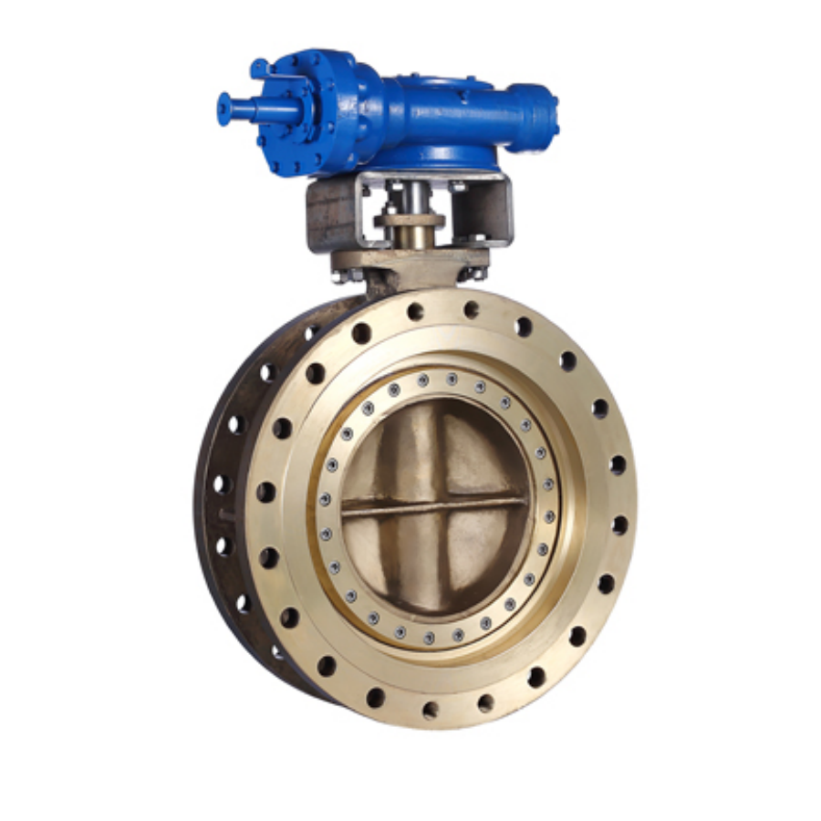 2in-48in Large Caliber WCB SS304/316 Flange Hard Seal Double Flange Double Offset Butterfly Valve with Gearbox Standard