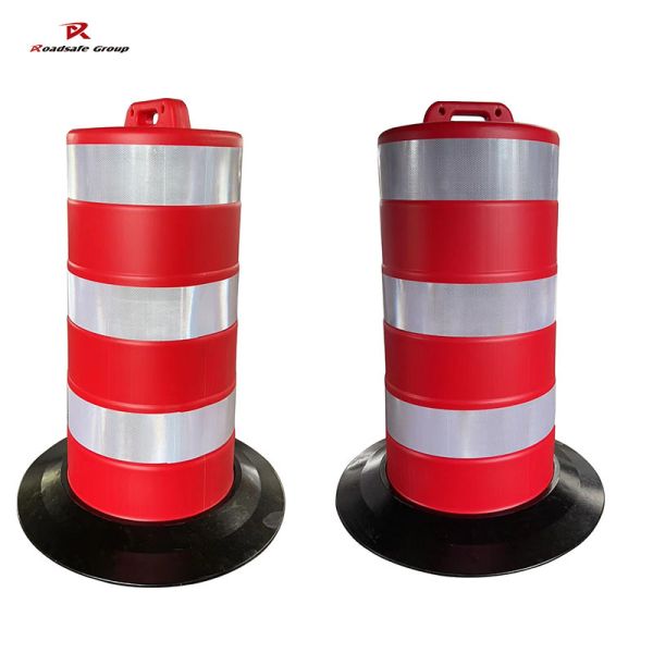 JST Barriers 1100mm South American 15kgs Traffic Drum Barrels RED Crash Safety Traffic Barrel Road Orange Barrier Heavy Duty 