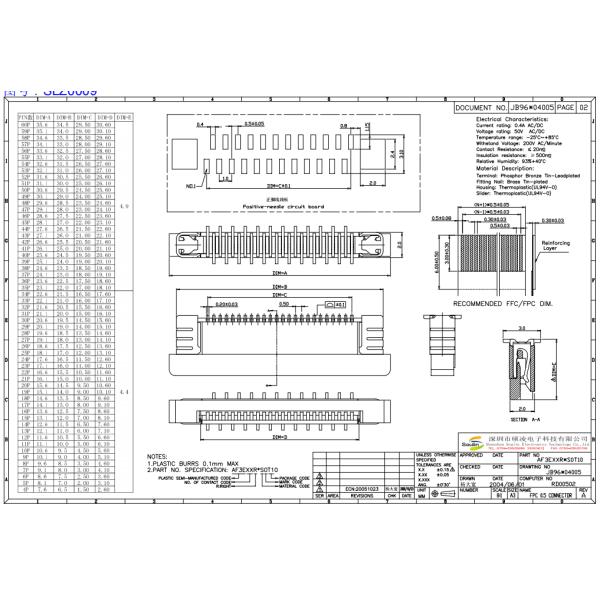 PA9T PCB Board To Board Connectors Male Female 0.5mm Btb Connector