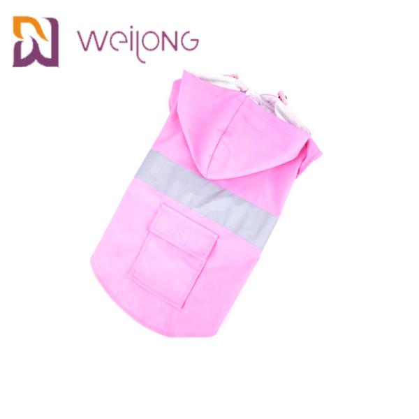 Adjustable Hoodie Pet Raincoat Real Pocket Reflective Dog Raincoat With Hood