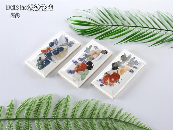 A Scene Of Harvest ,SGS White Body Glossy 7.5x15.2cm Subway Porcelain Wall Tiles For Home Embellishment And Dining Room