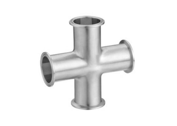 Tri Clamp Pipe Cross Stainless Steel Sanitary Pipe Fittings Dull Polished Surface