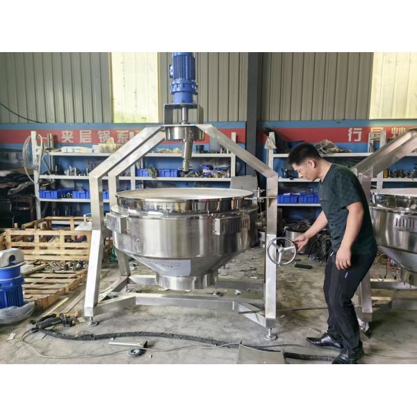 Factory Price 304 Stainless Steel Food Level Cooking Pot 200L Jacketed Kettle With Agitator