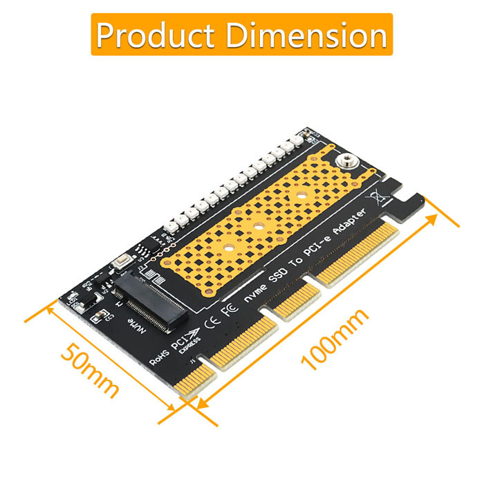 Переходник 4X 8X 16X SSD к PCI e M.2 Nvme с красочным внезапным СИД 3528
