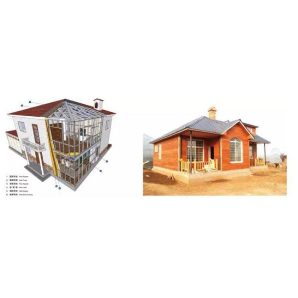 Luxury Light Steel Villa House / Good Insulation Steel Frame Prefabricated Houses