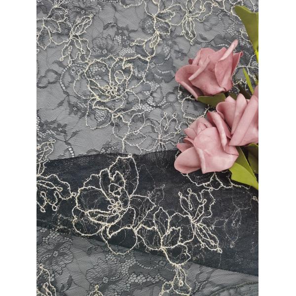 Вышитый густолиственный флористический стандарт 100 ткани OEKO TEX шнурка 3D для Dressmaking