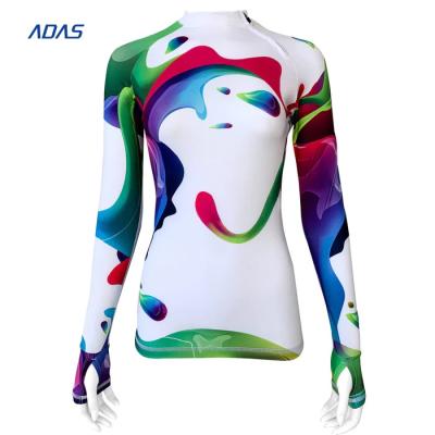 Breathable Womens Mens Swim Shirt Long Sleeve Rashie Unisex Rashguard Quick Drying