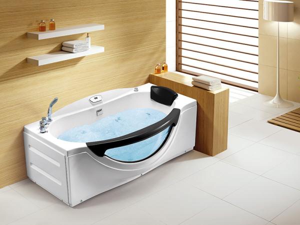 White Whirlpool Acrylic Massage Bathtub M1792-D-L Fade Resistant