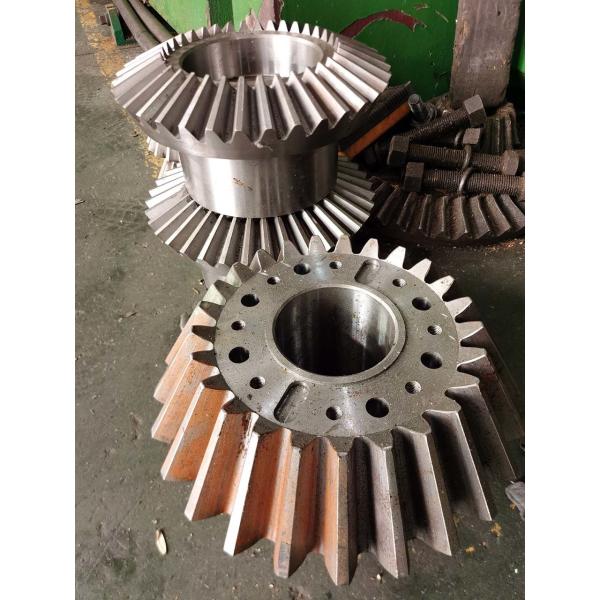 14 Module ISO 8-9 Grade Straight Bevel Gears with Induction Hardending for Mining Equipment