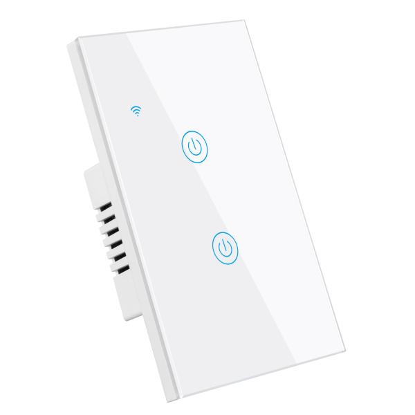 Convenient Control Smart Wifi Switch 110V - 250V AC 2 Gang Smart Switch No Neutral