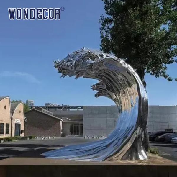 WONDERS Casting Stainless Steel Sculpture Metal Wave Sculpture 250cm