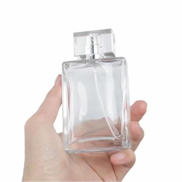 спрейер насоса флакона духов прозрачного квадрата 100ml стеклянный