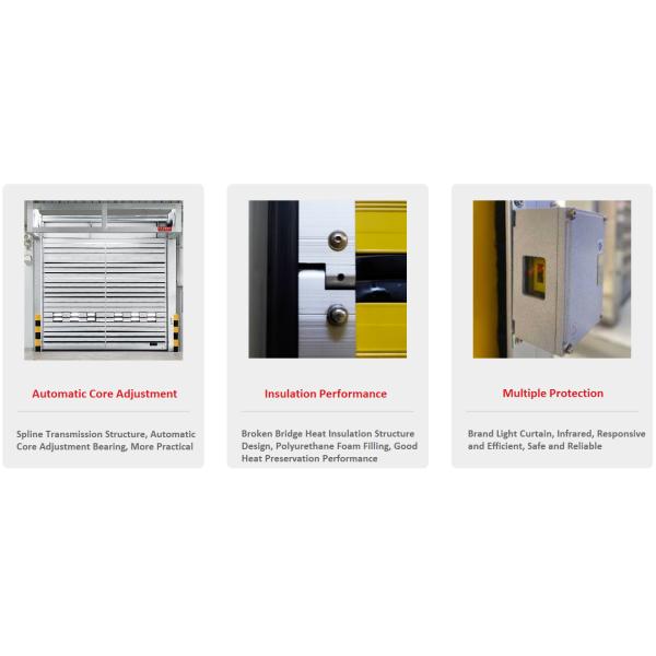 Porta de rolamento de segurança em espiral de alumínio transparente rápida rápida 2m/s