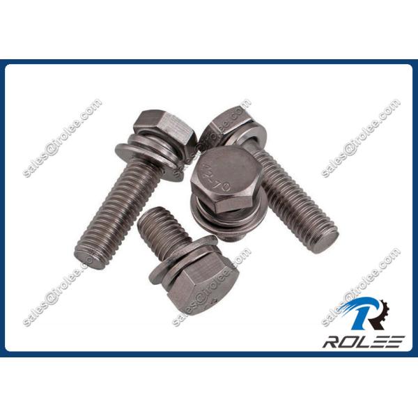 Inox A2-70 Stainless Steel SEMS Hex Bolt with Flat & Spring Lock Washers
