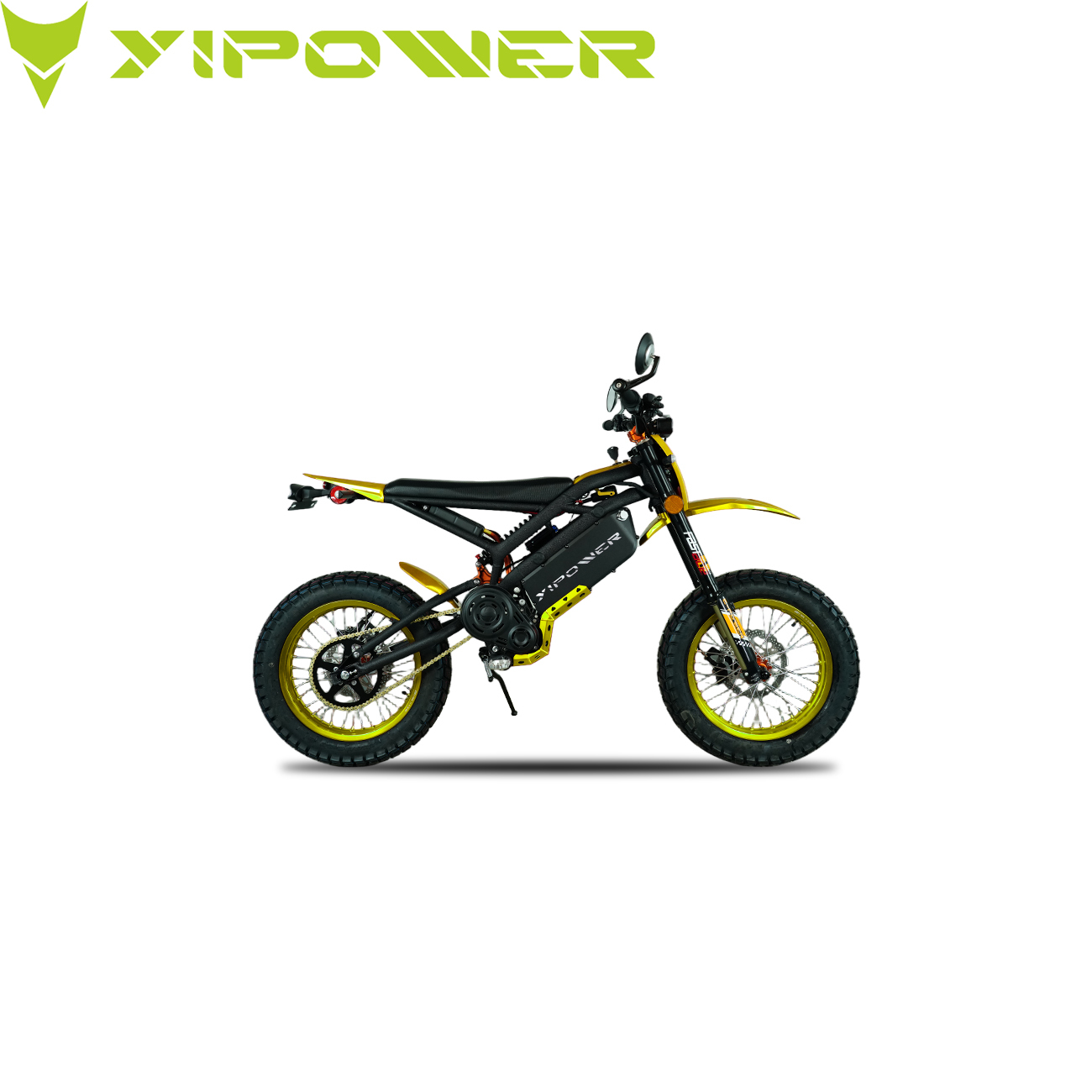 Belt & Chain Dual-drive Electric Dirt Motorcycle with Carbon Steel Frame and FOC Vector Control