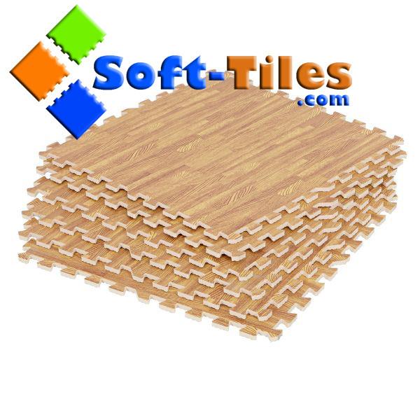 Anti Slip 12mm 24X24 Wood Effect Interlocking Foam Mats