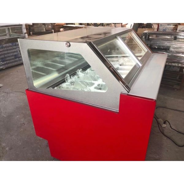 Anti Fog Glass Popsicle Ice Cream Display Fridge Customized