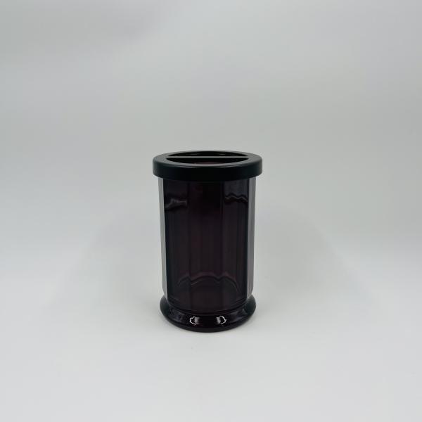 Glass Bathroom Accessories Set Purple Color Round Shape Soap Dispenser For Home Decor