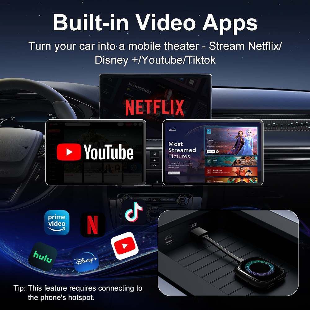 Universal Android Car Audio System Wireless Portable 12 Inch Carplay Ai Box