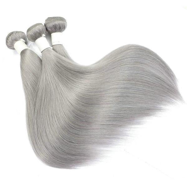 Indian Virgin Raw Cuticle Aligned Grey Grade 10A Human Hair Bundles from India Vendor
