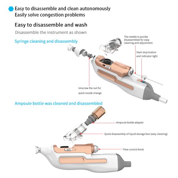 High Pressure Needle Free Mesotherapy Skin Rejuvenation Beauty Machine