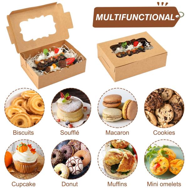 Белая пищевая крафтовая бумага пекарня печенье упаковка с PVC окном