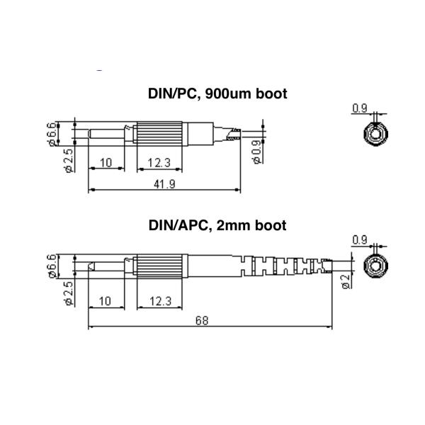 DIN Fiber Optic Patch Cord OM1 OM2 OM3 OM4 OM5 SM / DIN Patch Cable / DIN Patch Jumper