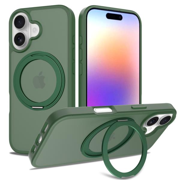 Customized Apple 17 Mobile Phone Case With Stand 360 Rotation IPhone16pro Magnetic Anti-Fingerprint Skin-Feel Mobile Phone Case