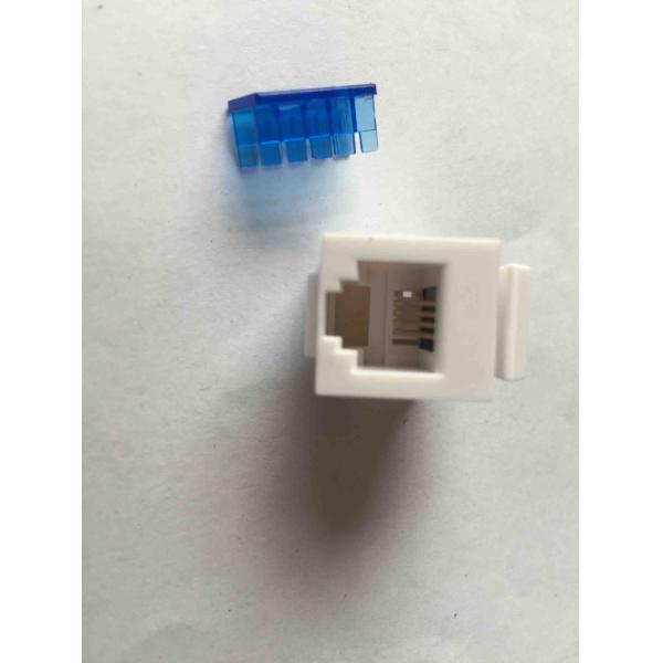 CAT3 Rj45 Keystone Jack White Rj11 Modular Jack UTP Gold Plating With Dust Cap